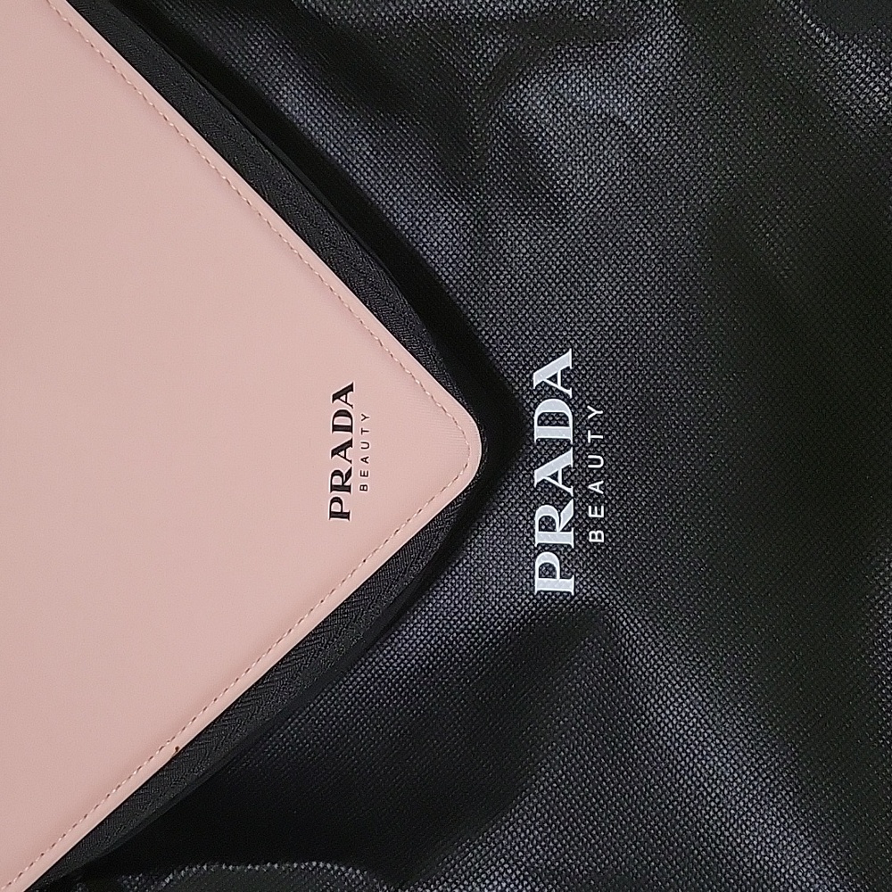 PRADA PARADOXE Beauty Pouch Pink Triangle Bag Cosmetic Makeup Case